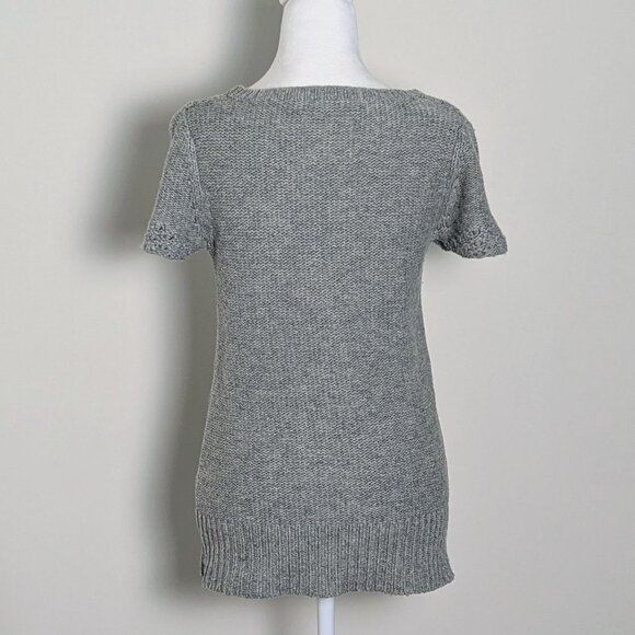 AMERICAN EAGLE LIVE YOUR LIFE Women's Short Sleeve Knit Sweater Size M Gray - Picture 2 of 6